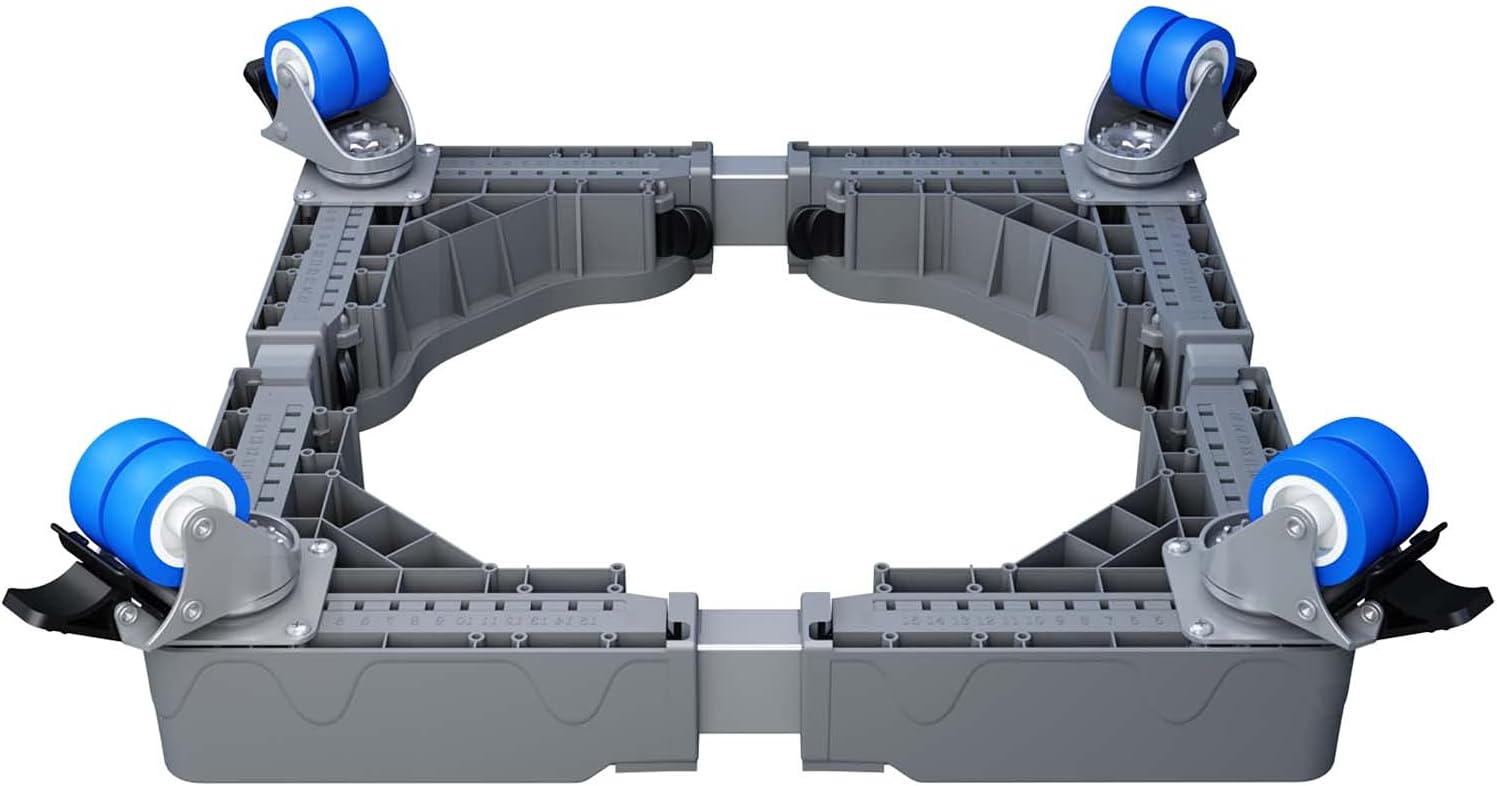 CFYLO Universal Multifunctional Base Stands Holder with 360 Wheels Telescopic Base with 4×2 Locking Rubber Swivel Wheels and 4 Strong Feet for Washing Machine Dryer Refrigerator : Appliances