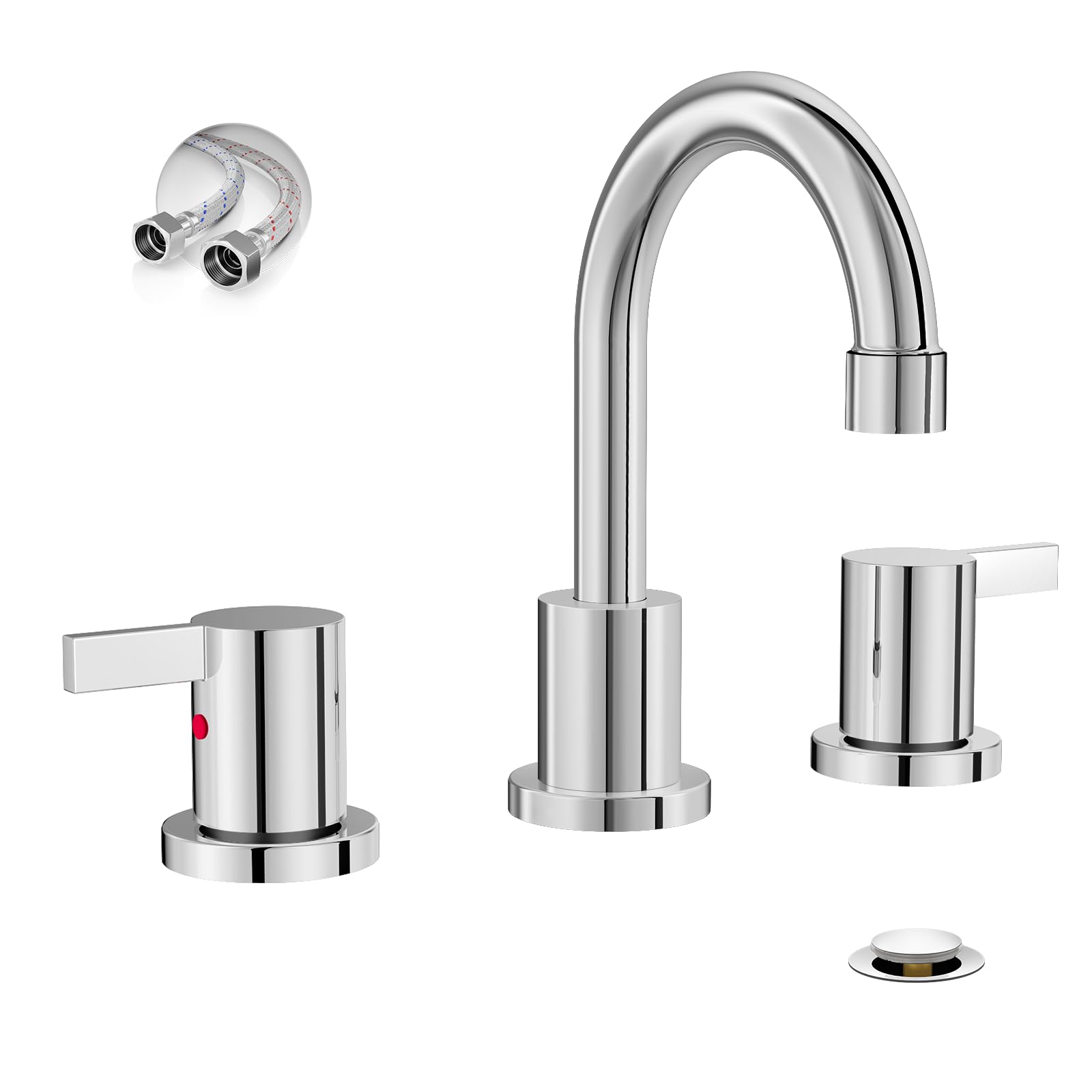 Phiestina 8 Inch Widespread Chrome Faucet