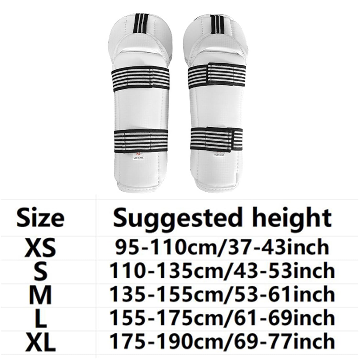 Taekwondo Arm and Elbow Guards, Taekwondo Shin Protector Forearm Elbow Arm Guards (White/Black,XS)