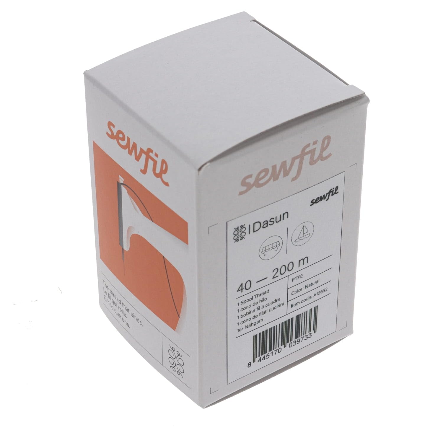 Dasun 40 - Hilo de coser de PTFE (6000 - Natural, 200 metros)