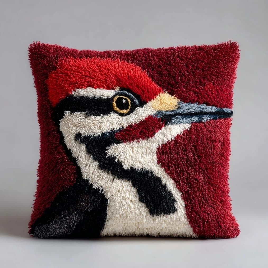 Kitquiver Latch Hook Cushion Kitwoodpecker DIY Pillow Cover 43X43Cm