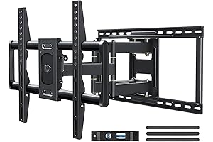 onn. full motion tv wall mount for 50 to 86 tvs, up to 15° tilting