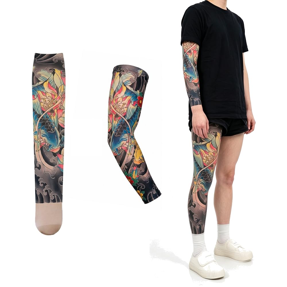 INKARTLINK Temporary Tattoo Stockings and Arm Sleeves (Koi)