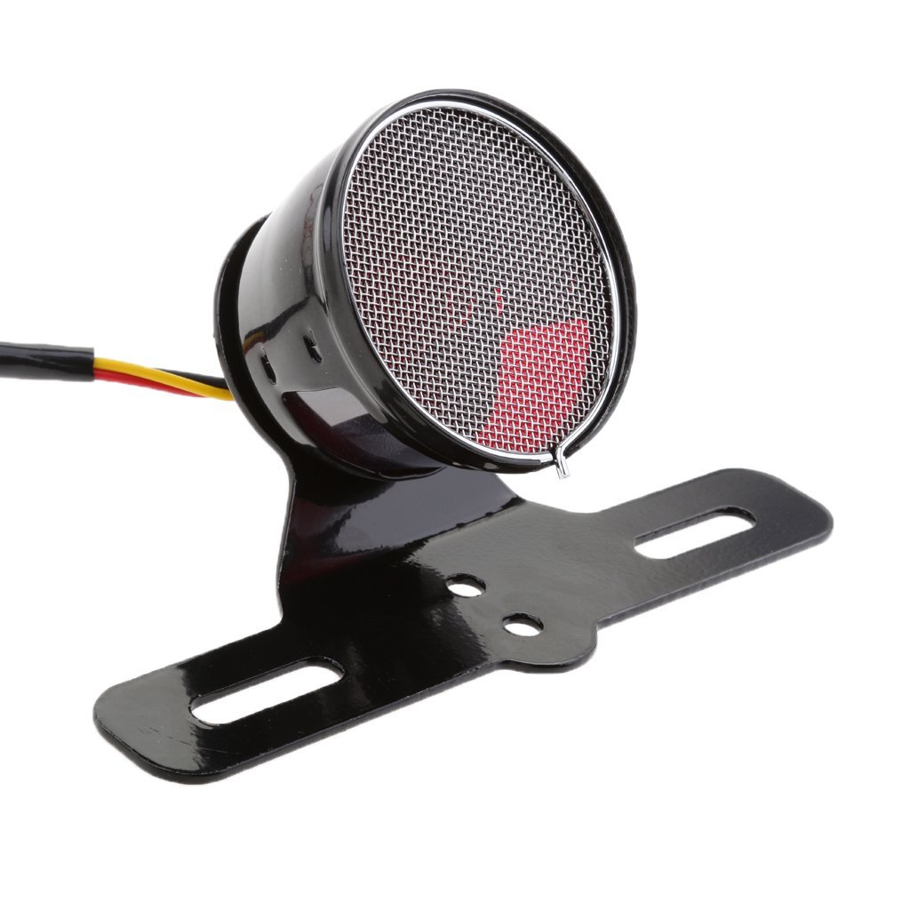 Moto 12V Fuex Arrière Tail Light Feux Stop LED Tailight Avec Support Plaque Immatriculation