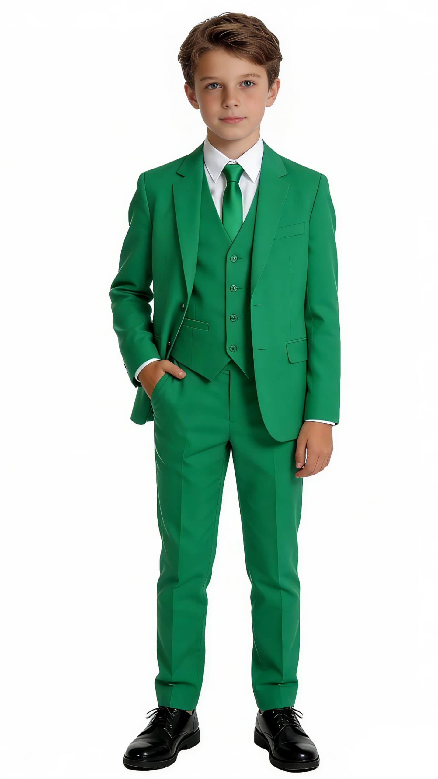 Toddler Suit for Boys 5 Piece Slim Fit Tuxedo,Ring Bearer Outfit Kids Wedding Guest Dress Clothes