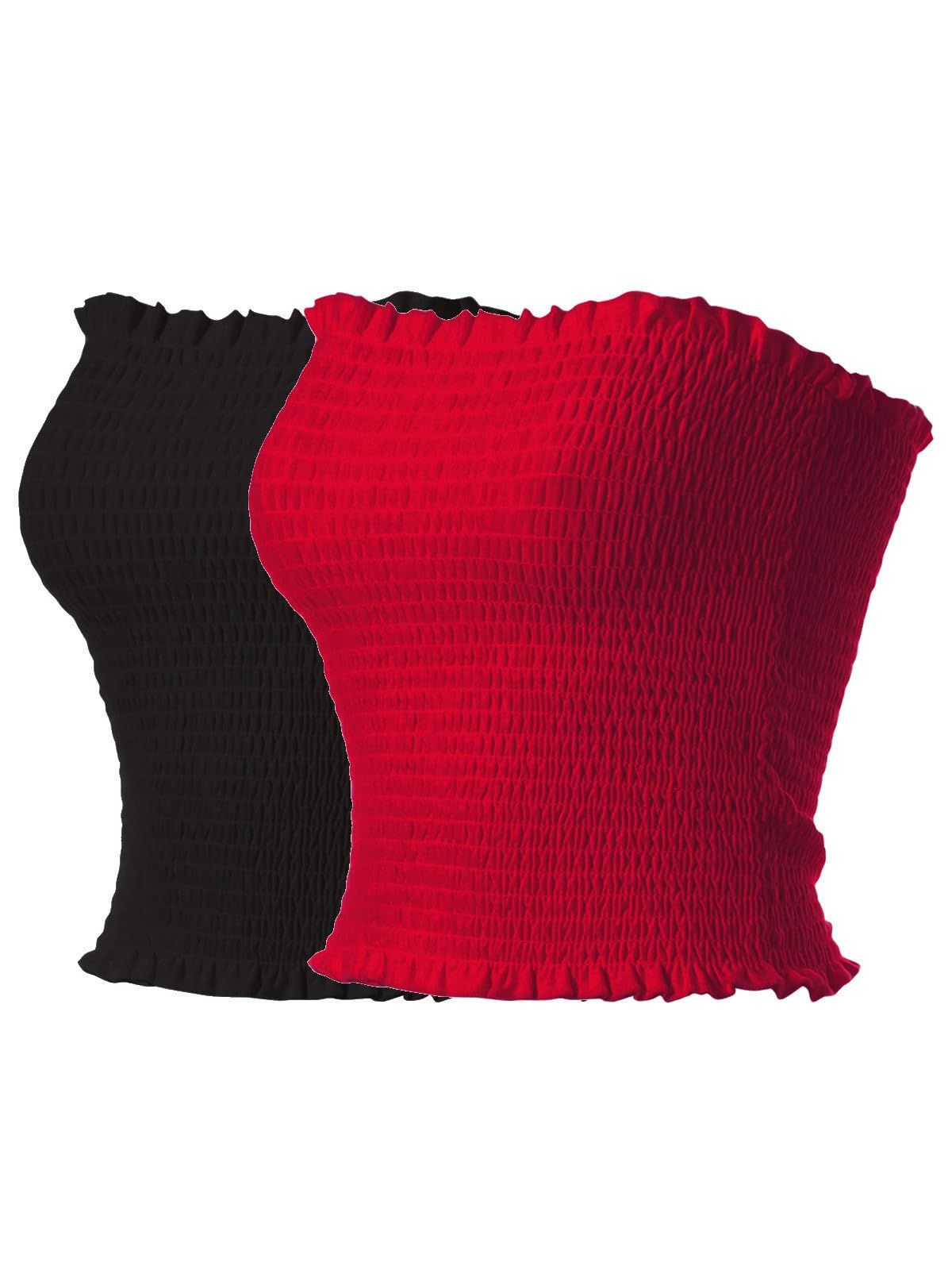 Haut d'été décontracté lot de 3 tops froncés double couche avec soutien-gorge