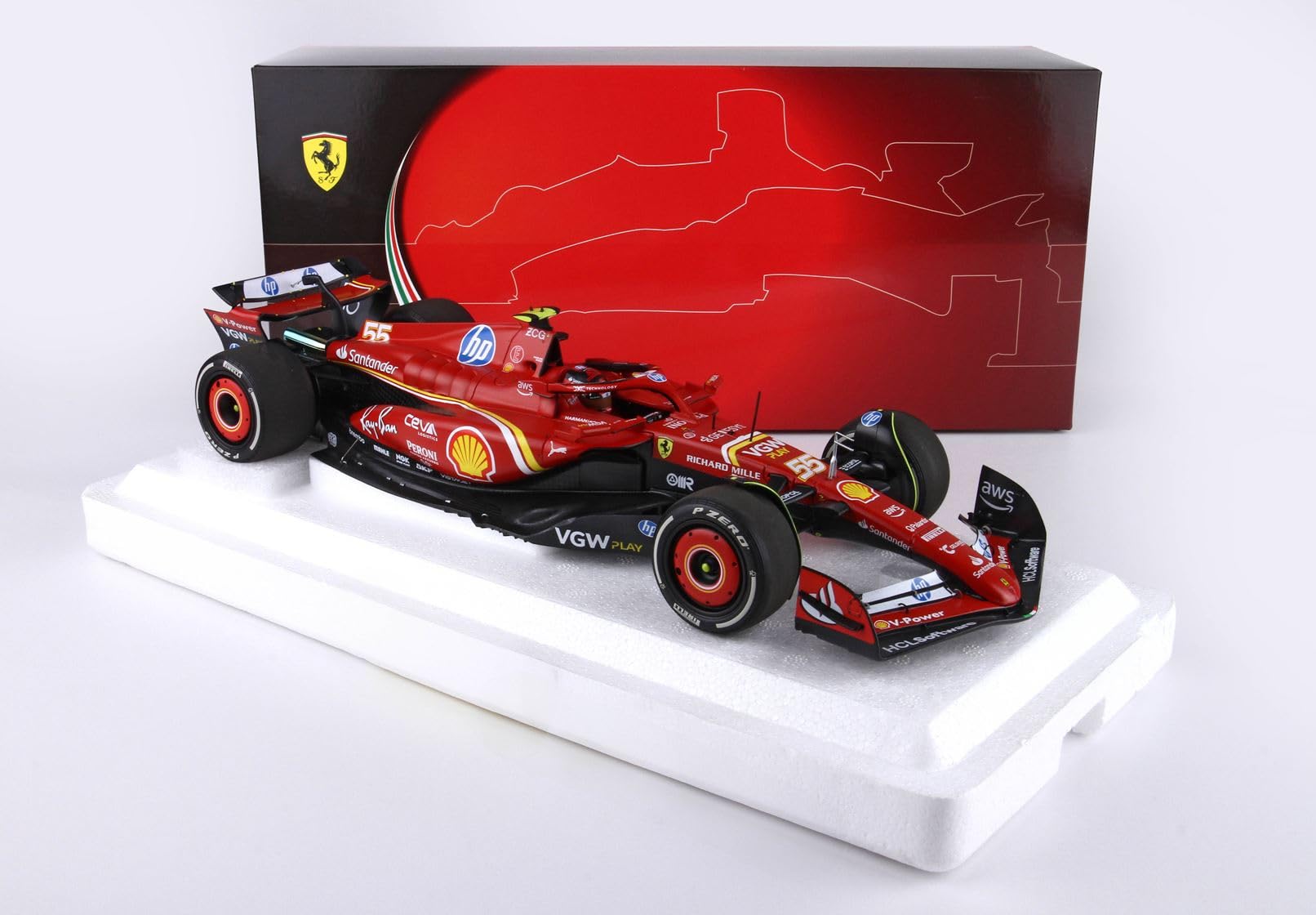 Bbr Models 241875 - Ferrar. SF-24 Carlos Sainz GP Monaco 2024 - Skala 1/18 - Model samochodu