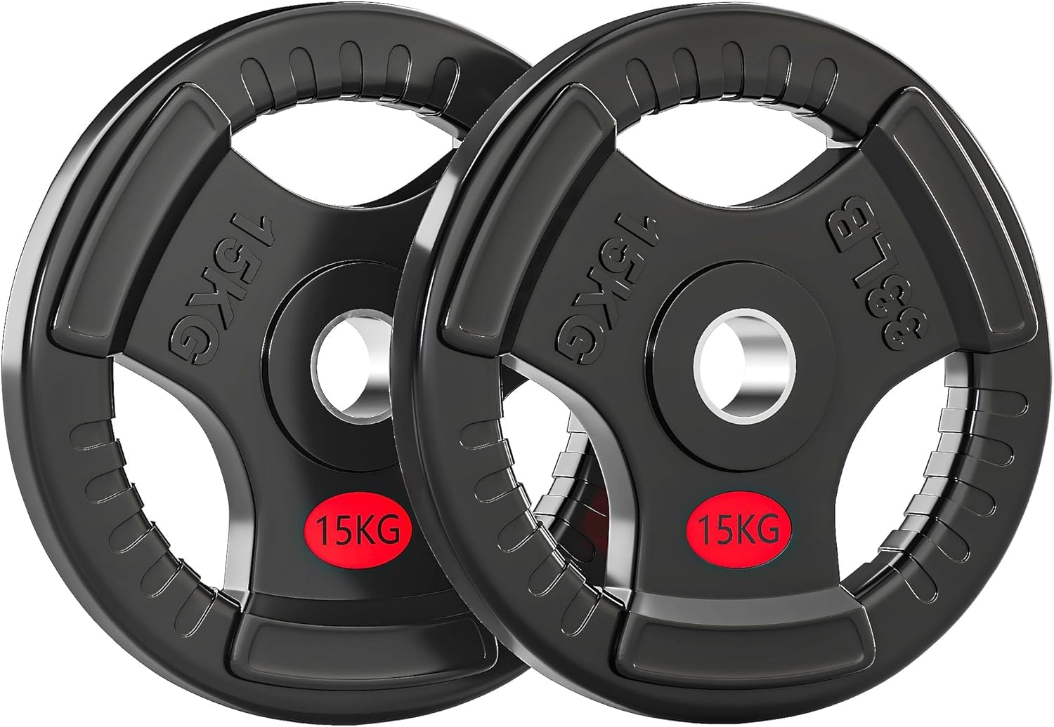 Fit-Force – Discos de Pesa Olímpica 15 KG (2 Unidades) | Hierro Fundido con Revestimiento de Caucho | Diámetro Olímpico 50 mm | Discos de Pesas para Barra y Entrenamiento en Casa o Gimnasio