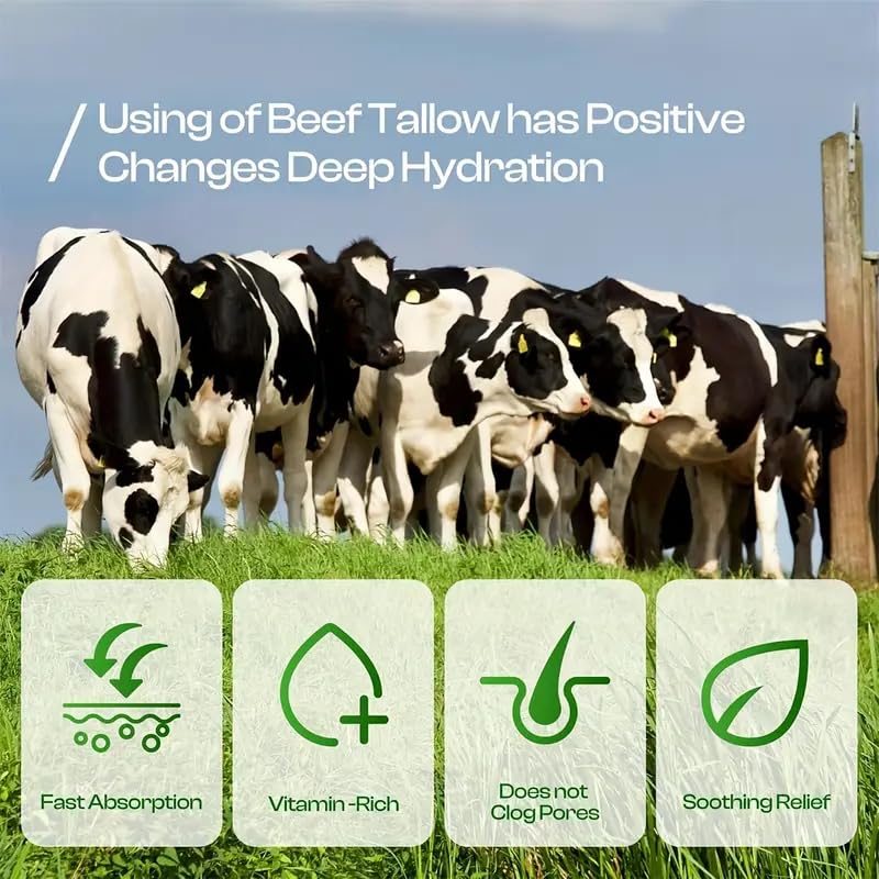 Beef Tallow for Skin Unscented All-Purpose Moisturizer, Deeply Nourishing Organic Grass Fed Tallow Balm - Image 4