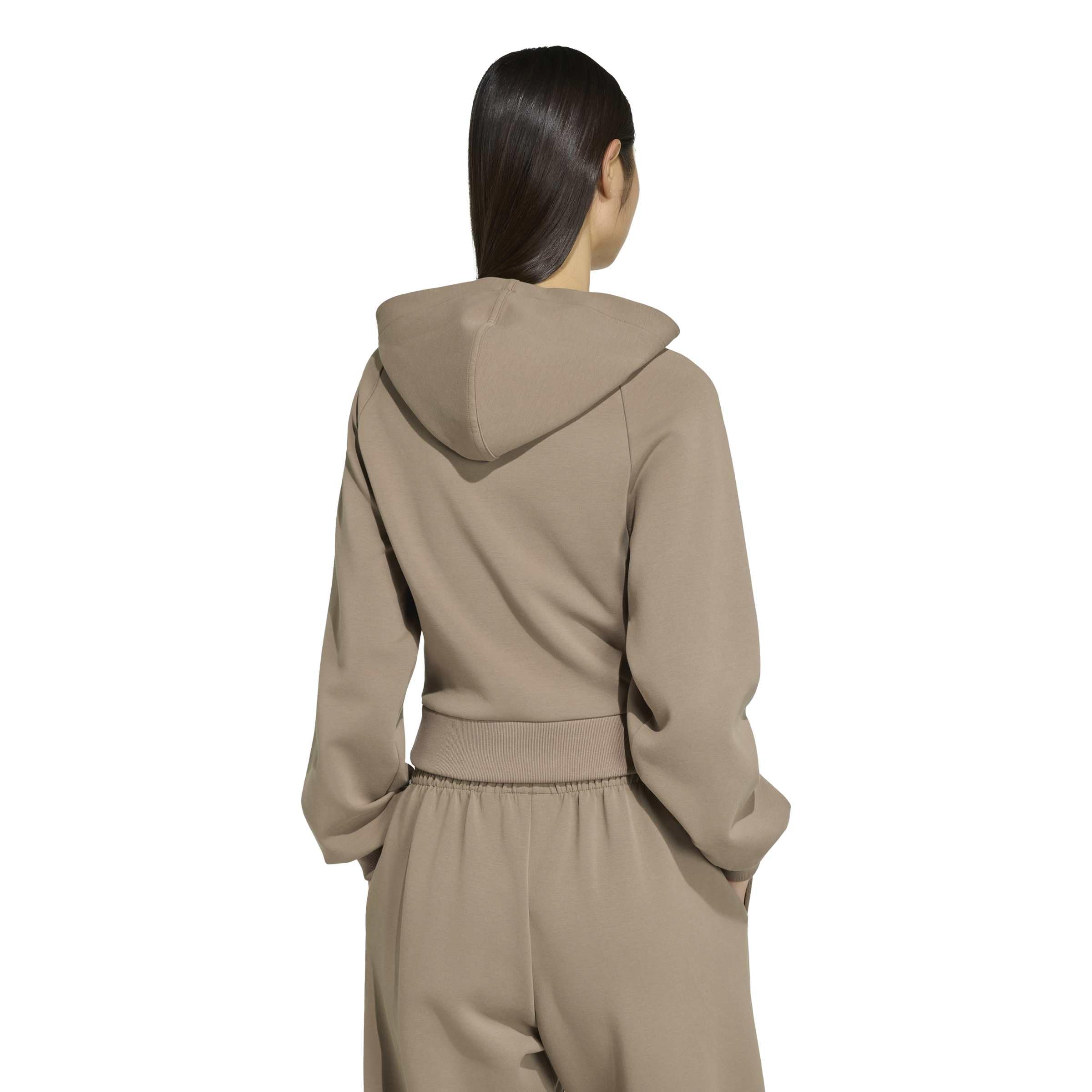 adidas Kobiety Soft Lux Hoodie Sweatshirt, Khaki Six, L