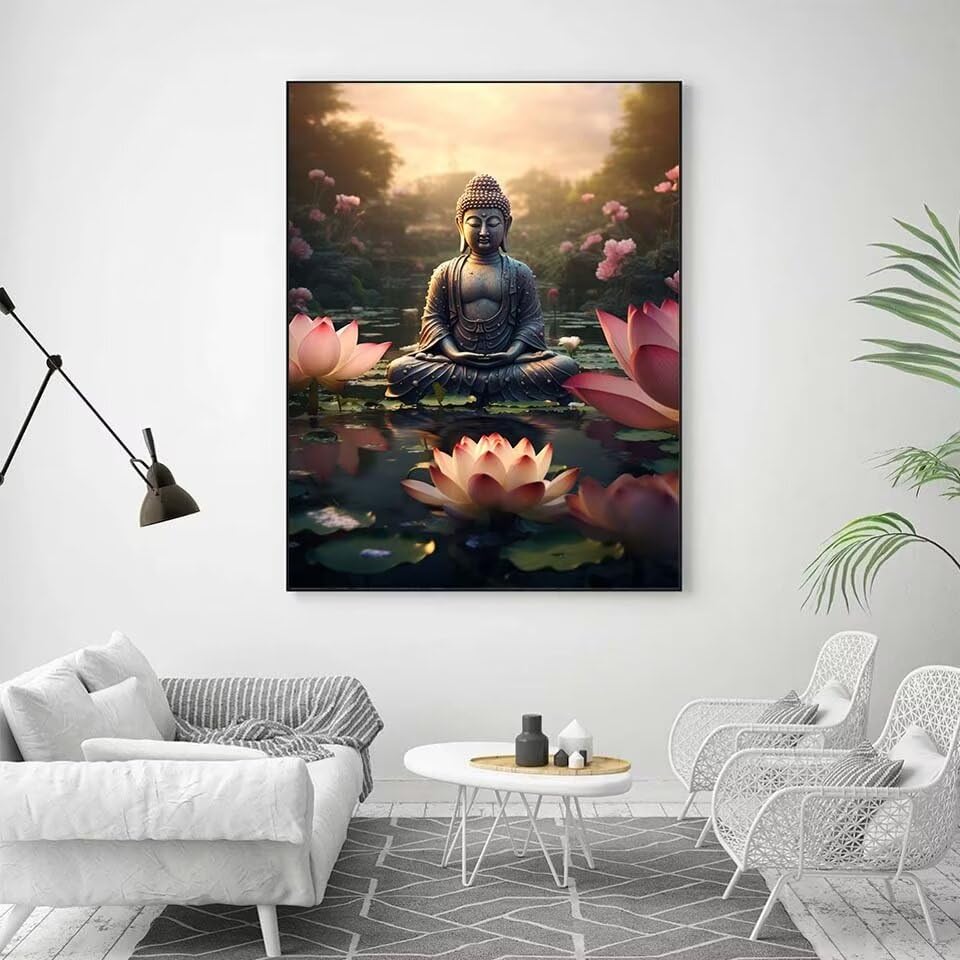 Kit Peinture Diamants 5D Bouddha 30x40 Cm - Art DIY Adulte Avec Diamants Brillants, Toile HD Et Outils Inclus