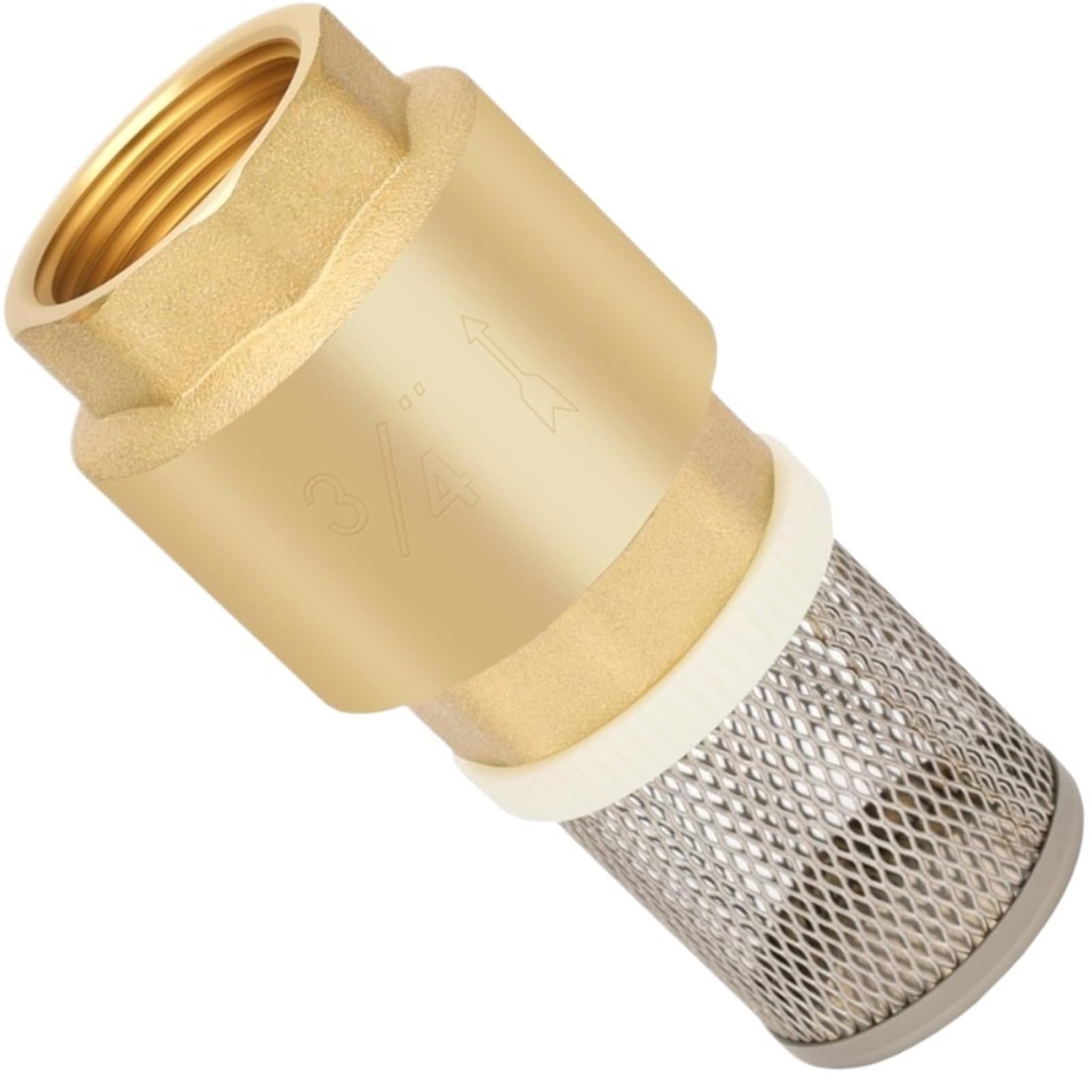 Brass Check Valves with Mesh Strainer Filter 3/4inch Internal Thread