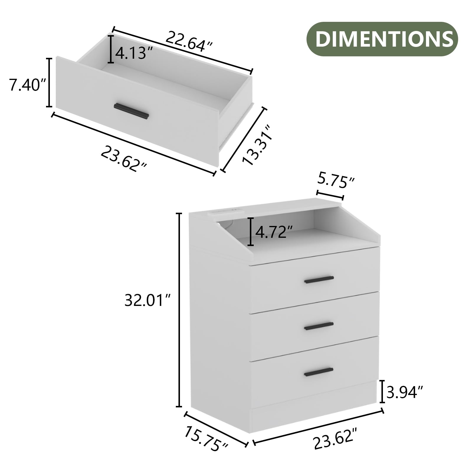 average dresser size Gyfimoie 3 Drawer for Bedroom with Power Outlet, White Dresser with LED Light, Modern Dressers with Open Storage Cubby, Chest of Drawers Storage Organizer for Hallway, Living Room (White)… Summer Maxi Flare Dress ruched details this dresser can securely SIZE:M/L
