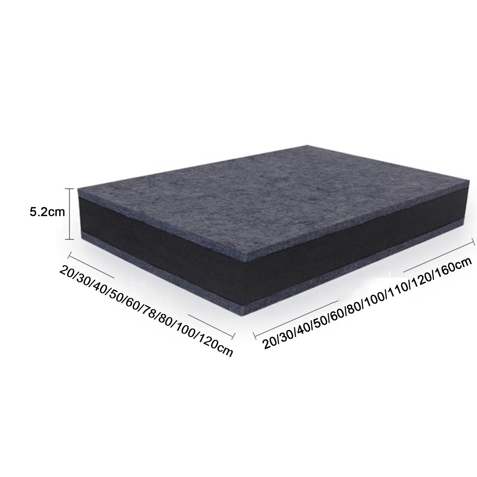 Paneles de espuma acústica de alta densidad de 5,2 cm de grosor, insonorizados, alfombras de tambor para proteger suelos de madera dura, tratamiento de absorción de sonido (30 x 30 cm)