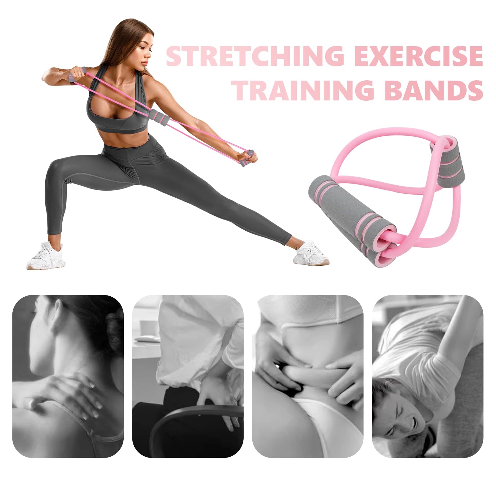 Kit 3 Pièces Corde De Résistance Multifonction – Pédale + Figure 8 + Bande Élastique – Entraînement Complet Maison Yoga Fitness