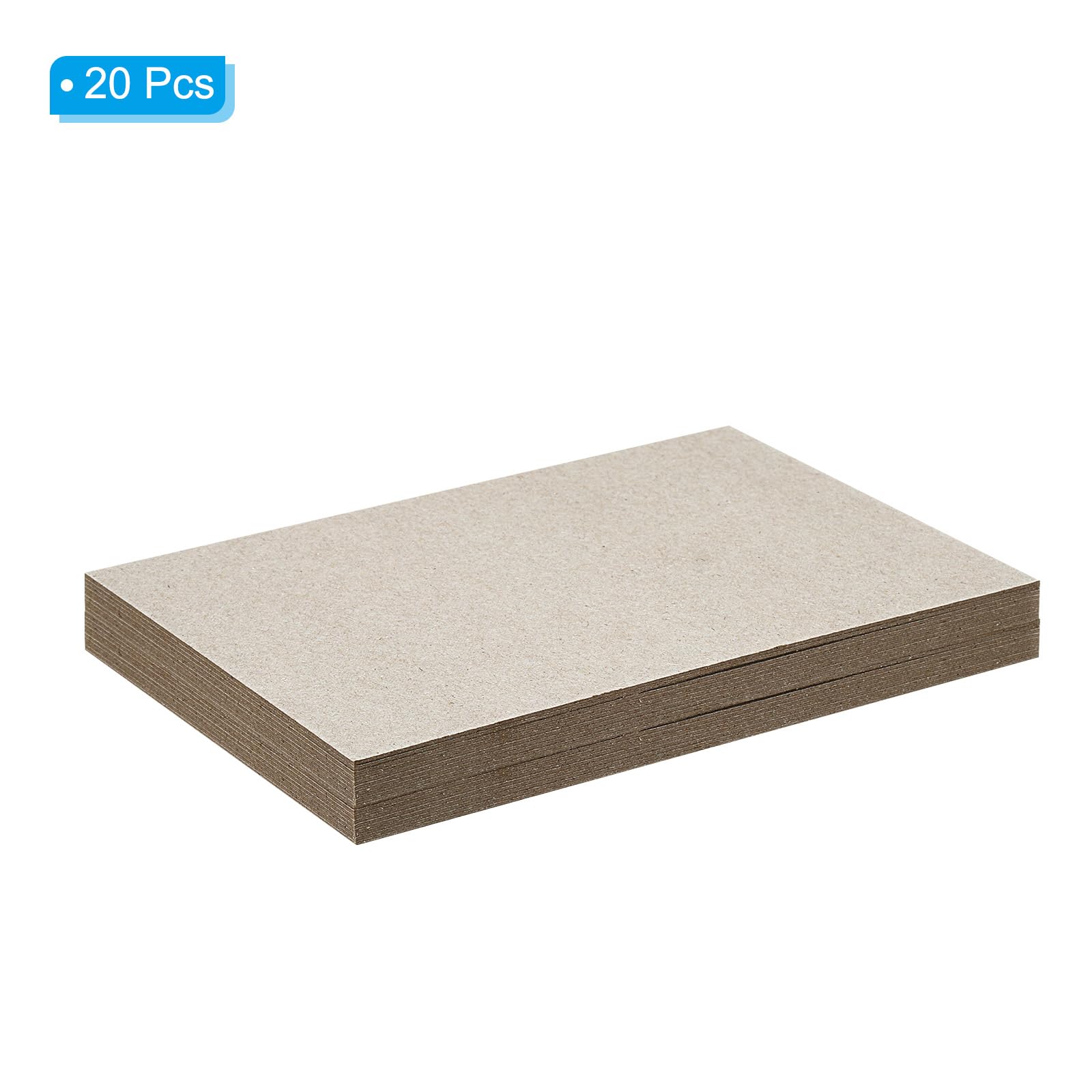 PATIKIL 7x5x0.04" Chipboard Sheets, 20Pcs Thick Book Board Binders Board Sturdy Bookbinding Supplies for Book Binding Cover Gray - Image 3