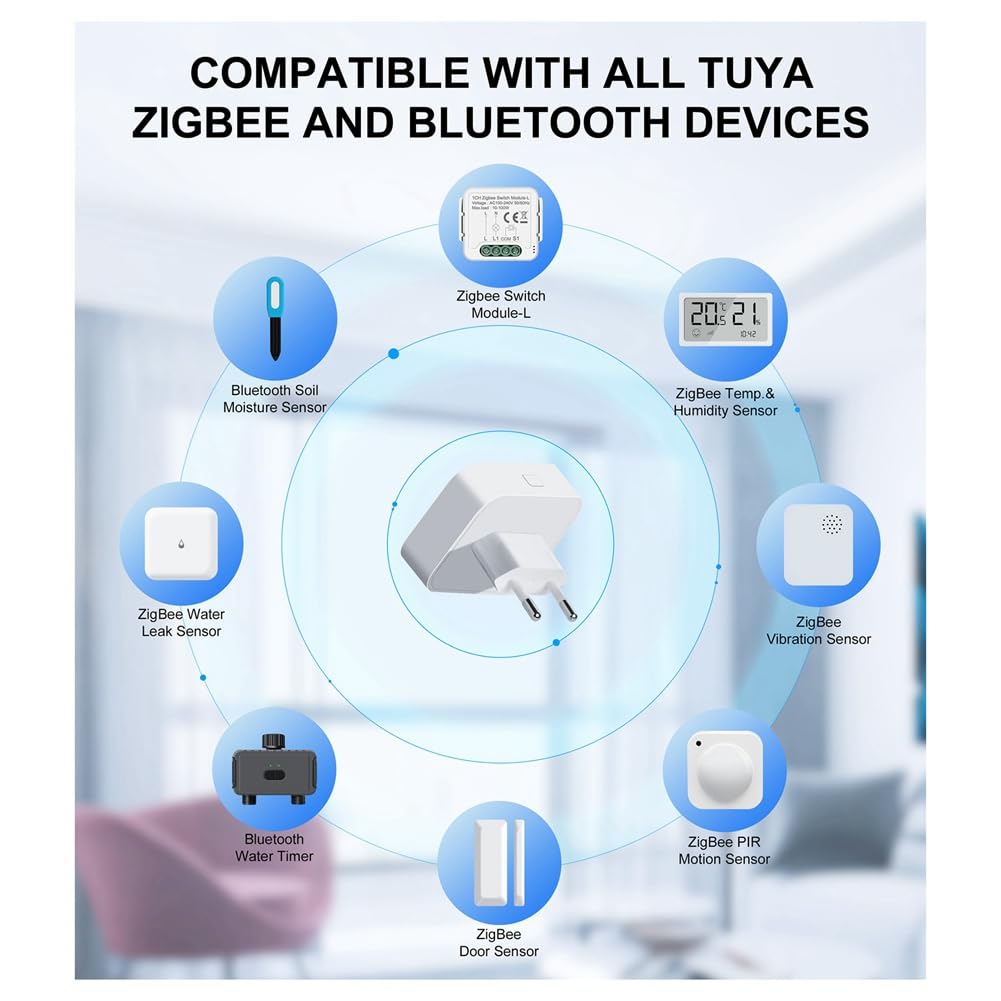 Gateway Hub Plug-in Typ ZigBee/Bluetooth Multi-Mode Gateway Bridge für Home Automation. Kompatibel mit EU-Stecker