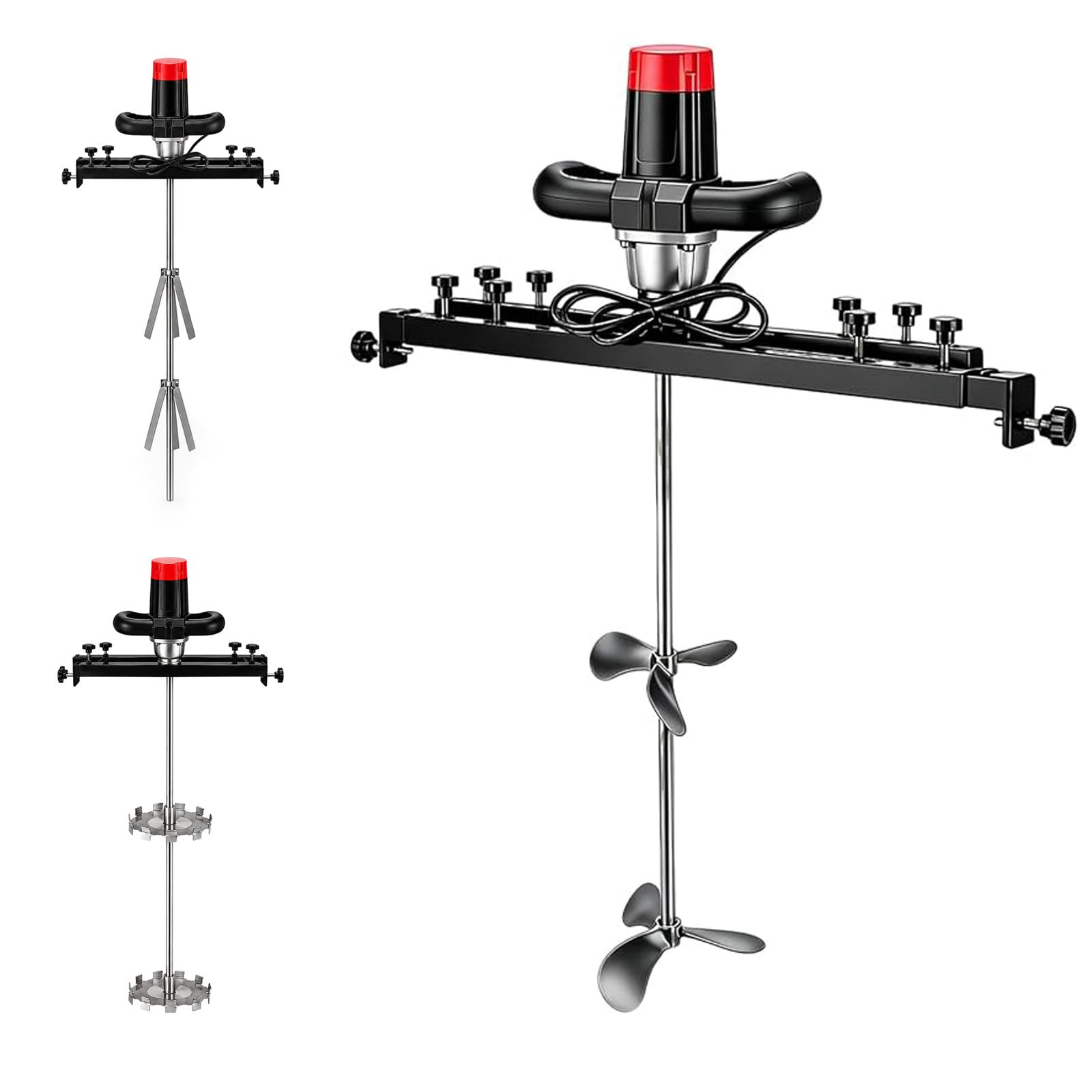 Miscelatore IBC Elettrico 3000W, Miscelatore per Vernice da 1000L Leaf | Traversa Telescopica 65-125cm, Elica Pieghevole 40cm per Verniciature, Impianti di Rivestimento