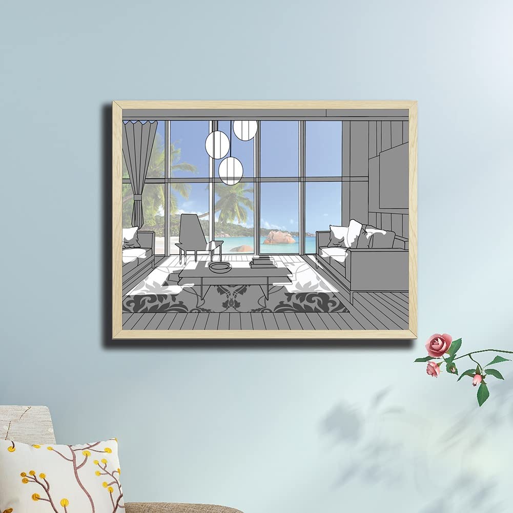 LED Decorative Lights Painting Night Light Landscape Picture Animation Style Latest Creative Sunlight Painting Night Light Gift (Color : I, Size : 9 * 7 in)