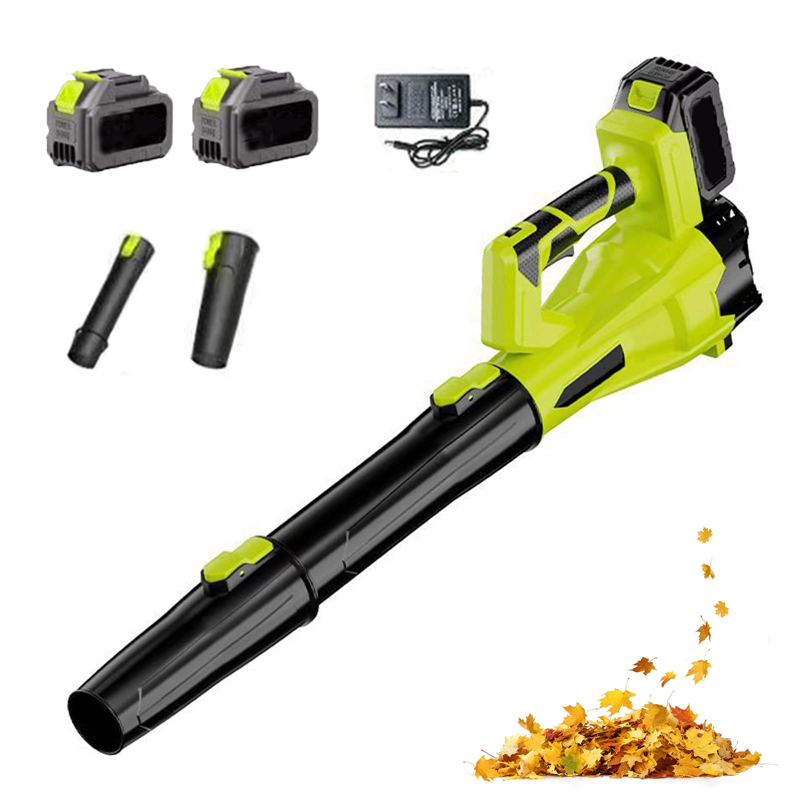 Soffiatore Per Foglie Senza Fili, Spazzaneve 800W Con 6 Modalità Di Velocità & Velocità Dell’Aria Di 80M/s, 28000 Giri/Min Soffiatore Elettrico Leggero Per Cura Del Prato, Rimozione Della Neve E