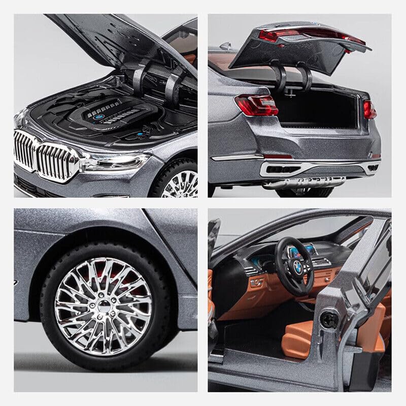 Image of Invite BMW 760Li 1:24 Diecast Scale Model Metal Pull Back Toy car for Kids with Openable Doors & Light, Music Toy Vehicle for Kids(Colors as Per Stock)