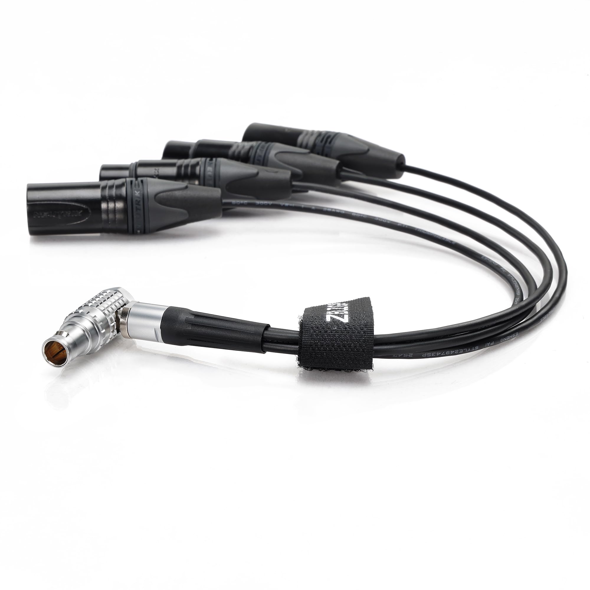 Audio-Eingangskabel, 10-poliger Stecker auf 4 XLR, für Atomos Shogun Inferno Monitor-Recorder (rechtwinkliges Kabel)