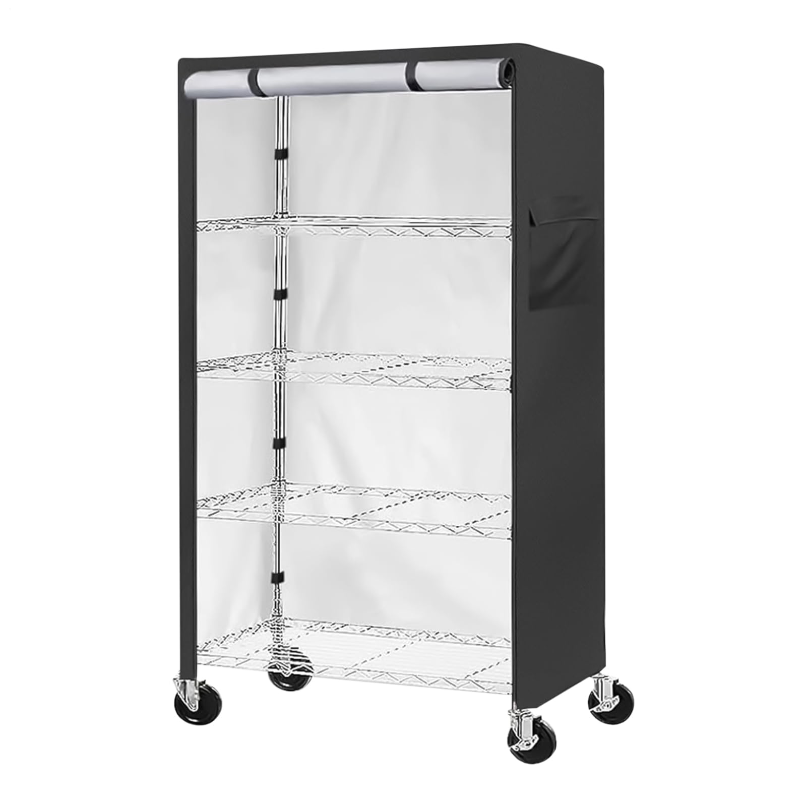 Copertura per mensole, protezione antipolvere per scaffale, impermeabile, design antivento con cuscinetto, chiusura superiore regolabile per uso interno ed esterno, dimensioni 91 x