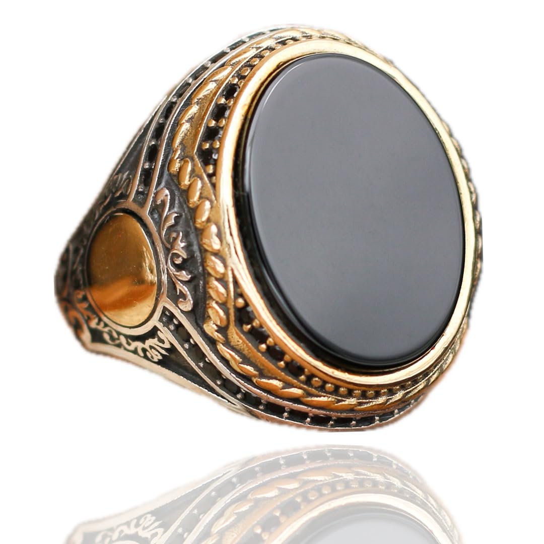 Black Onyx Ring For Men, Turkish Silver Ring For Men, Men Ring With Stone, Onyx Stone Ring, Gemstone Ring For Men