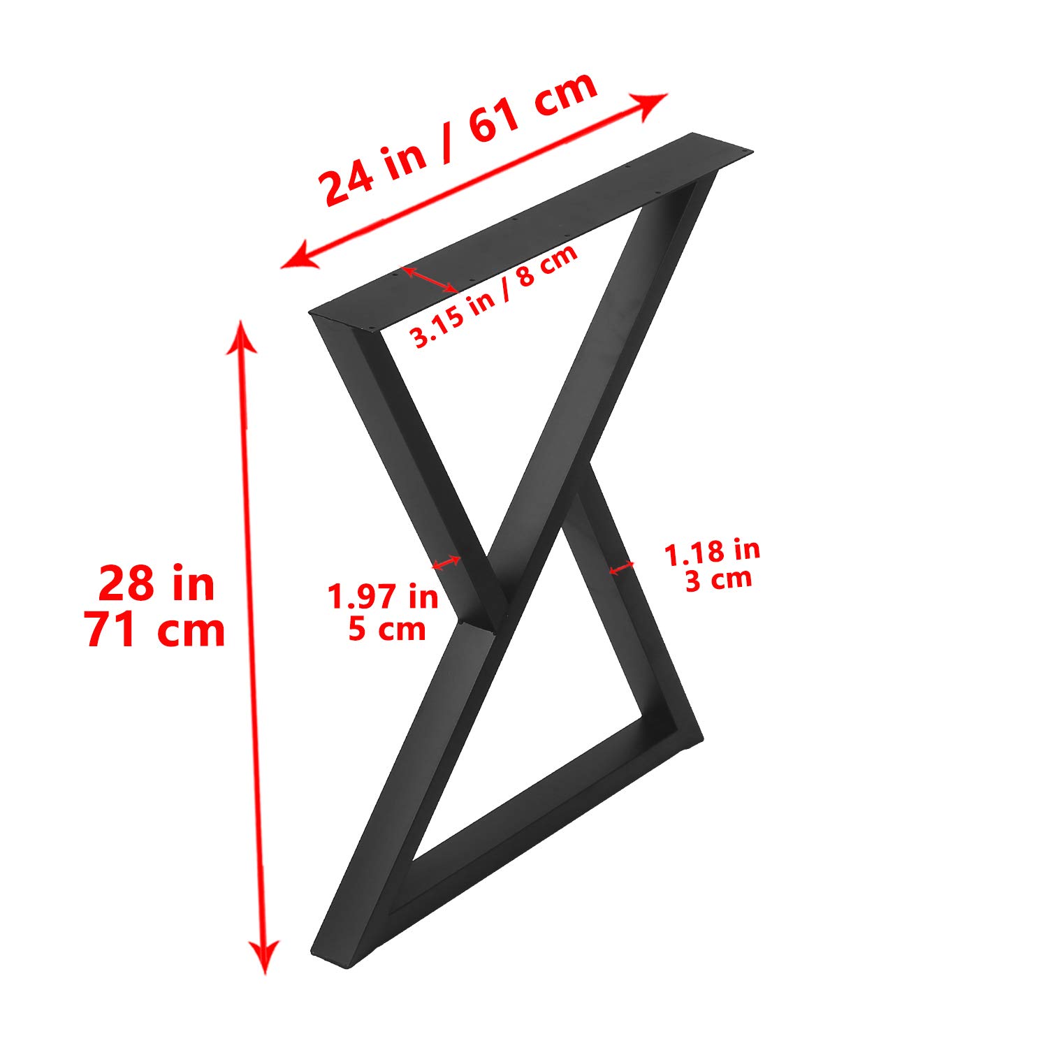 MBQQ 2 Pcs Triangle Table Legs - Heavy Duty Metal, Rustic Decor, Industrial Modern, DIY Cast Iron Bench Legs (H28'xW24') 3