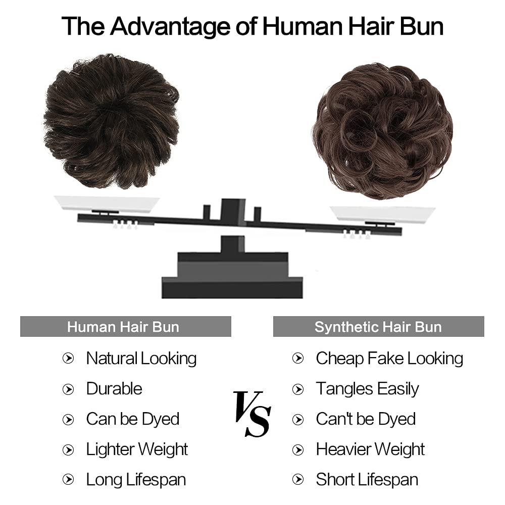 FESHFEN Human Hair Messy Buns - Image 4