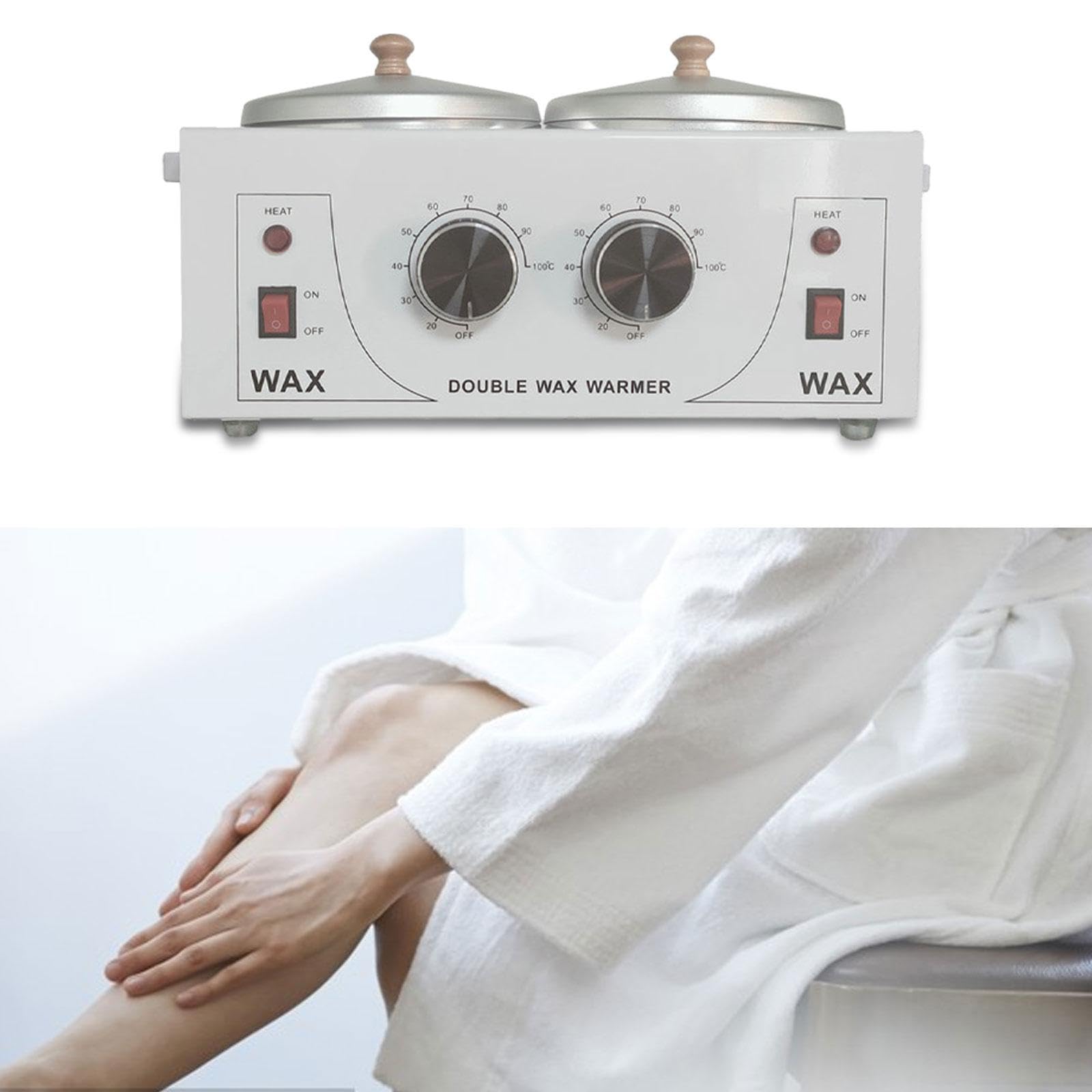 Professioneller Wachstopf Doppel Wachserwärmer Kit Aluminium Außenbereich Geräuscharm Regelbare Temperatur Digital Funktion für Fußpflege Handpflege F