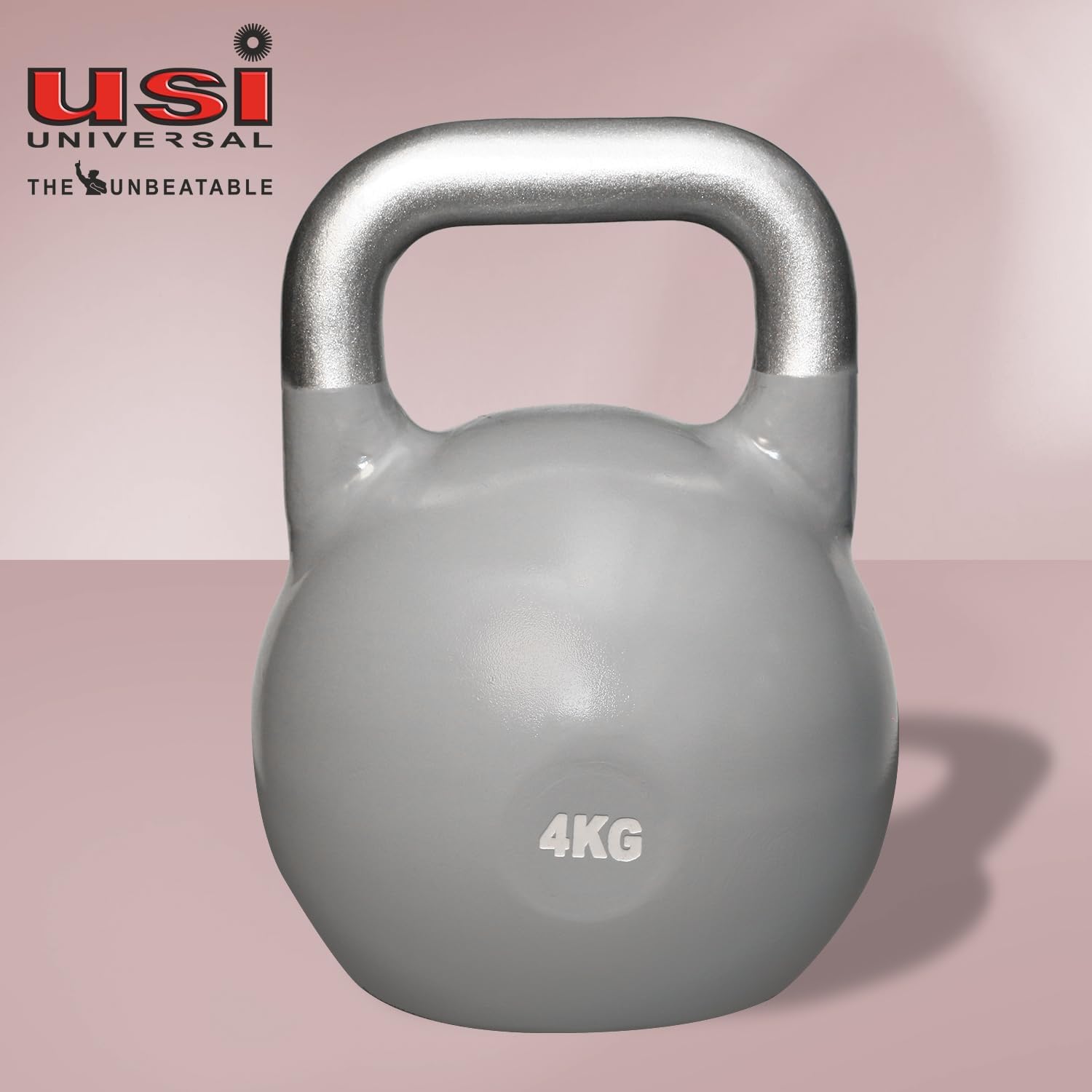 USI UNIVERSAL THE UNBEATABLE Kettlebell per fitness, kettlebell per palestra domestica, CKB Competition Kettle bell con struttura cava in acciaio, manico largo strutturato e base larga
