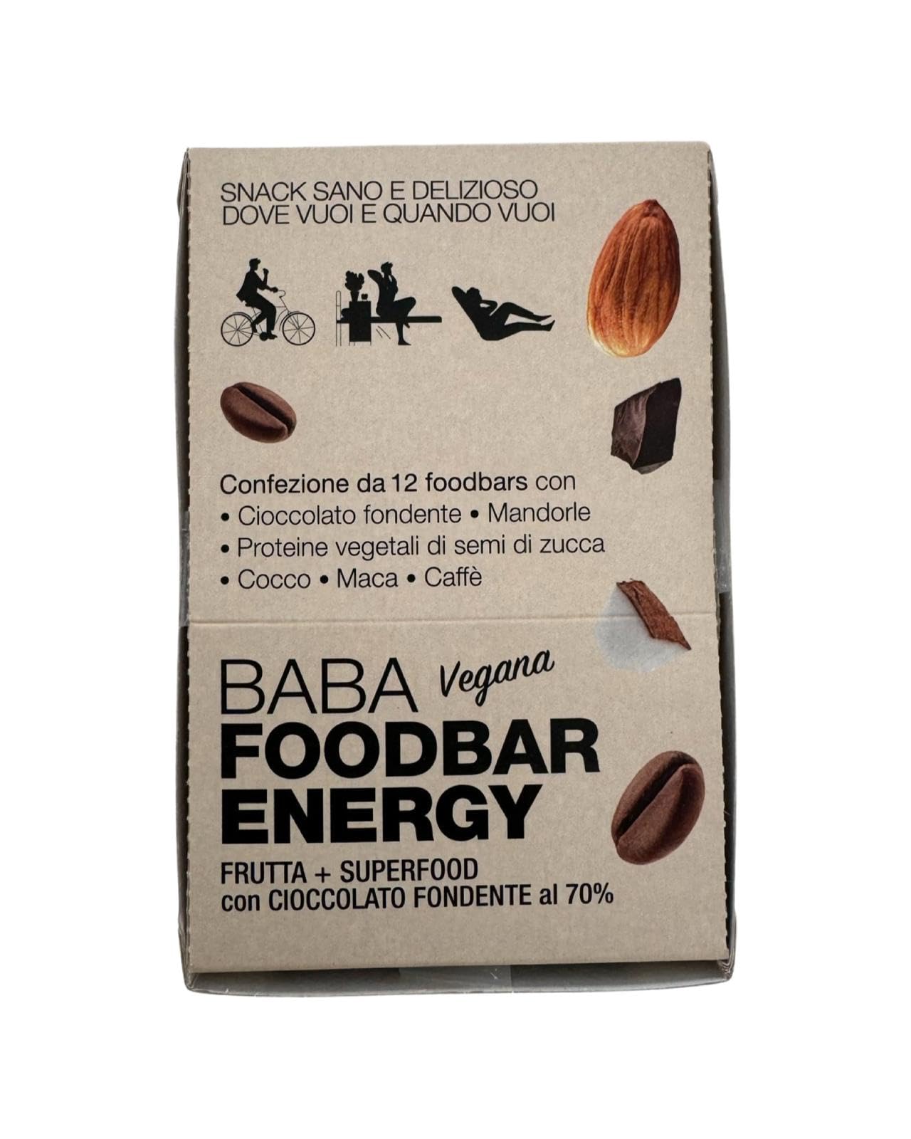 Babasucco FOODBAR ENERGY 12 Barrette Maca Caffè Mandorle Cocco