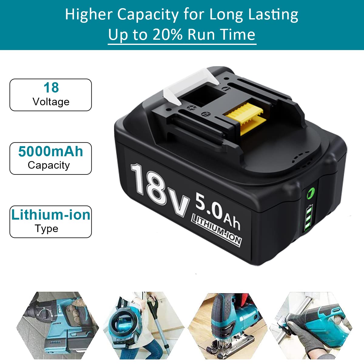 2 x accu voor Makita 18V 5,5Ah Li-ion reserveaccu voor Makita accu 18V BL1860 BL1850B BL1850 BL1830 BL1860B BL1845 BL1835 BL1815 194205-3 LXT-400 BL1860 met led-gereedschap gakku 2 x accu voor Makita 18V 5,5Ah Li-ion reserveaccu voor Makita accu 18V BL1860 BL1850B BL1850 BL1830 BL1860B BL1845 BL1835 BL1815 194205-3 LXT-400 BL1860 met led-gereedschap gakku