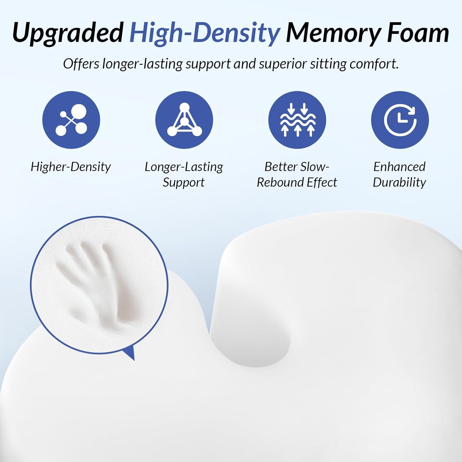 HoldOneLight Coussin de siège ergonomique en forme de U en mousse à mémoire de forme pour soulager le coccyx et le dos, dessous antidérapant