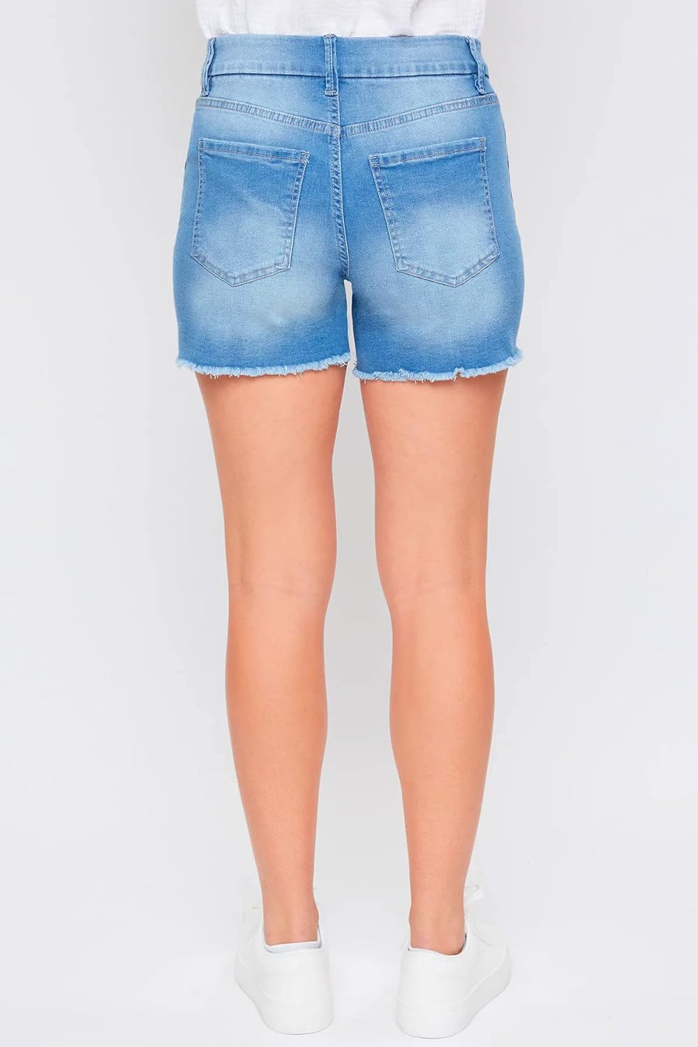 Royalty For Me Womens Women's Curvy High Rise Frayed Hem ShortsShorts - Image 4