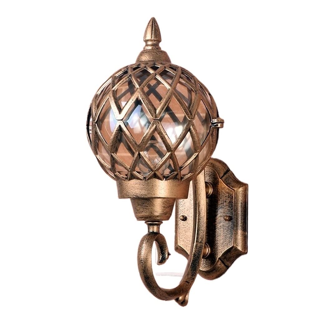 HPTHLY Wall Mounted Light Copper Traditional Outdoor Wall Light Lantern With E27 Fitting Traditional Exterior Wall Lighting Fixtures Outdoor Polished Alumini
