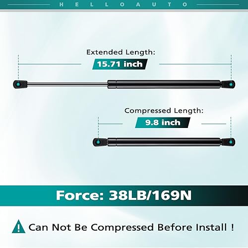Miniatura 5 de C1609209 - Amortiguadores de 16 pulgadas, 38 libras169N, amortiguadores de 16 pulgadas, resorte de soporte de elevación para ventana trasera, tapa