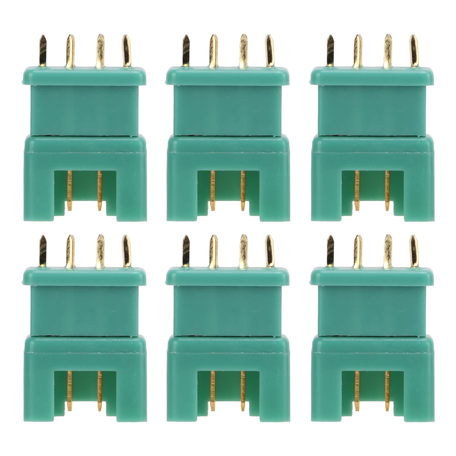 10 Paia Di Connettori MPX A Spina Esagonale Verde - Presa Multiplex A 6 Pin Con Guaina Completa Per Batterie RC E Quadricotteri