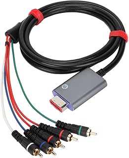 Cabo Componente para GameCube, Cabo Componente HD AV Cabo Componente 5RCA YPbPr, Plug and Play blindado duplo, Suporta consoles NTSC PAL, 5,9 pés