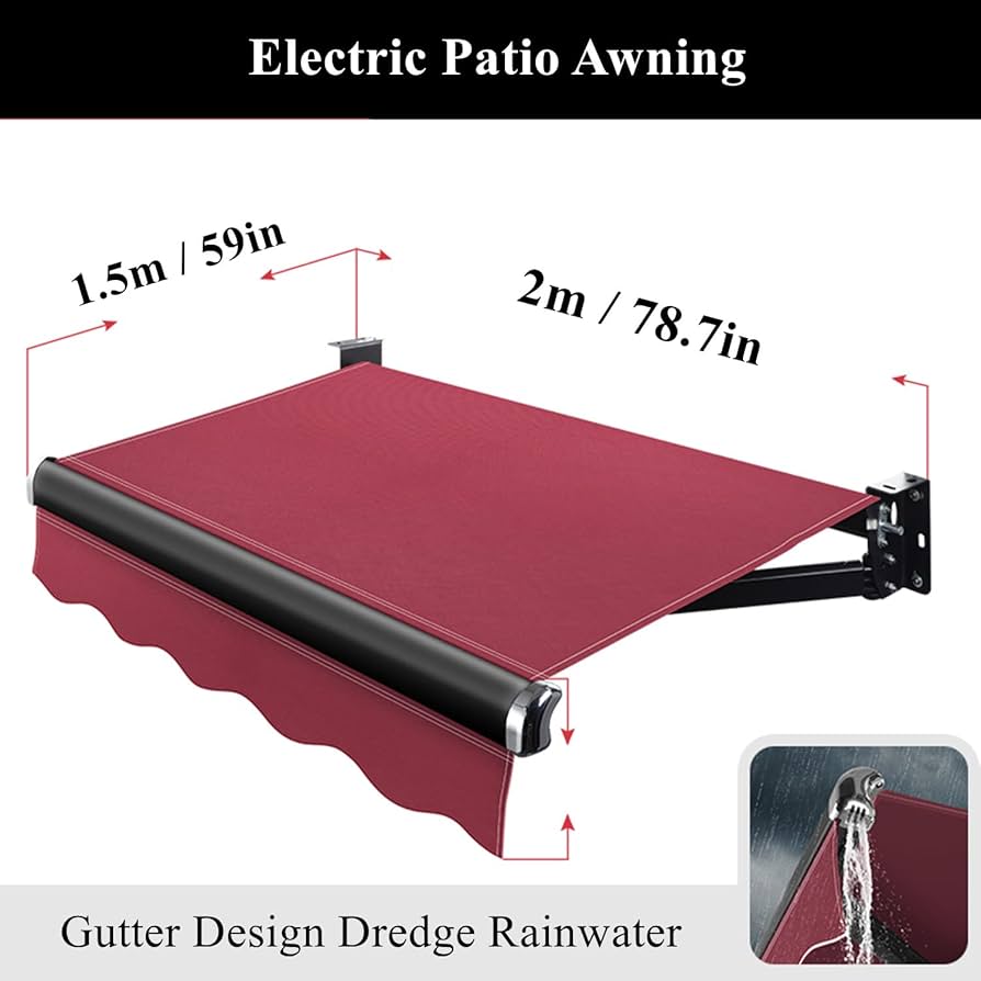 Amazon.com: WTTTTW Luxury Electric Patio Awning w/Gutter