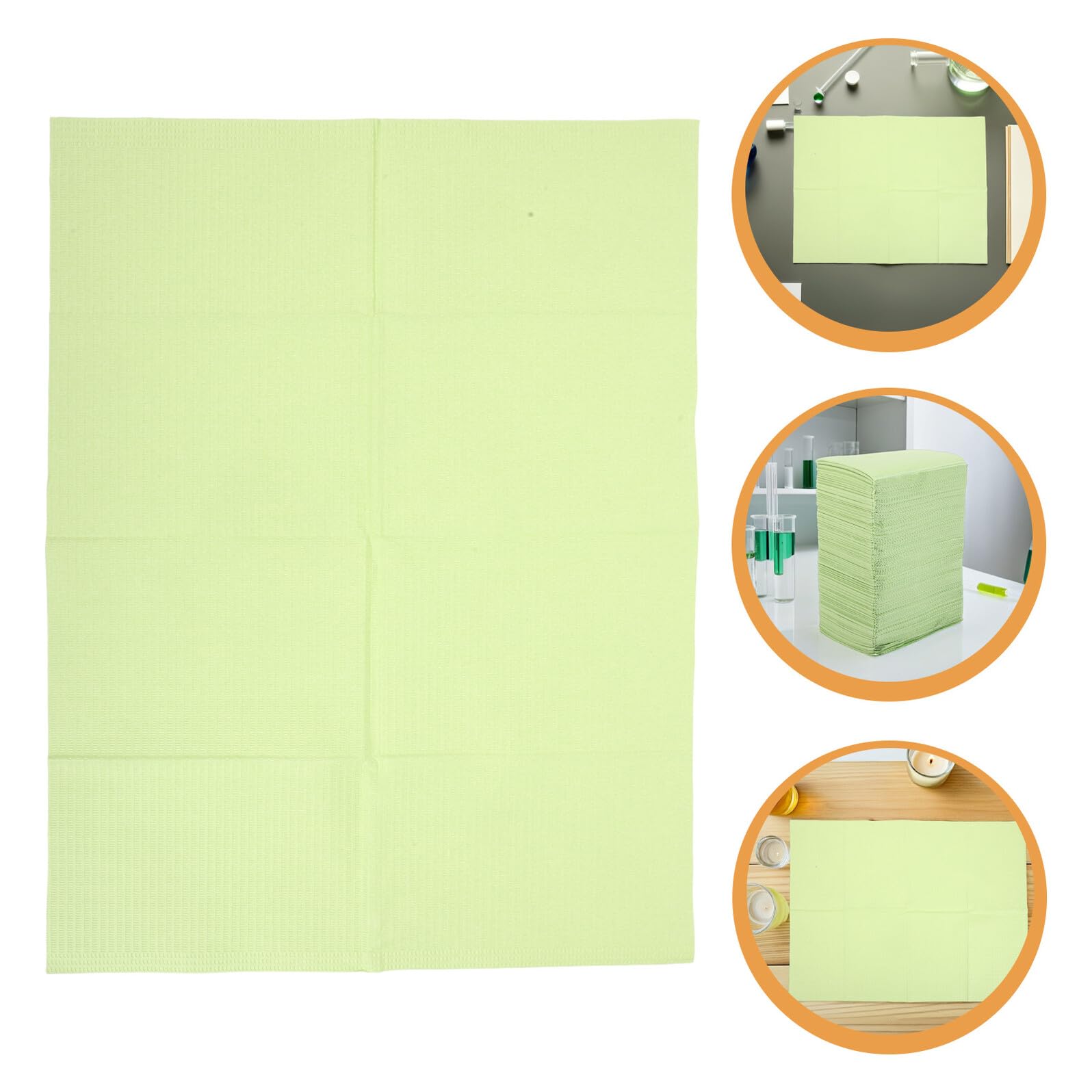 125 Pezzi Bavaglini Monouso in Carta Verde 43X33 CM Tappetino Assorbente per Manicure e Tatuaggi Protezione Igienica per Cliniche Dentali Centri Estetici e Studi Nail Art