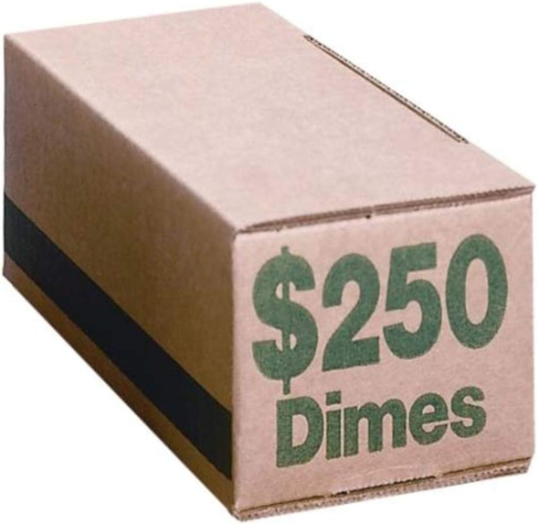 Iconex Corrugated Cardboard Coin Storage with Denomination Printed On Side, 8.06 x 3.31 x 3.19, Green