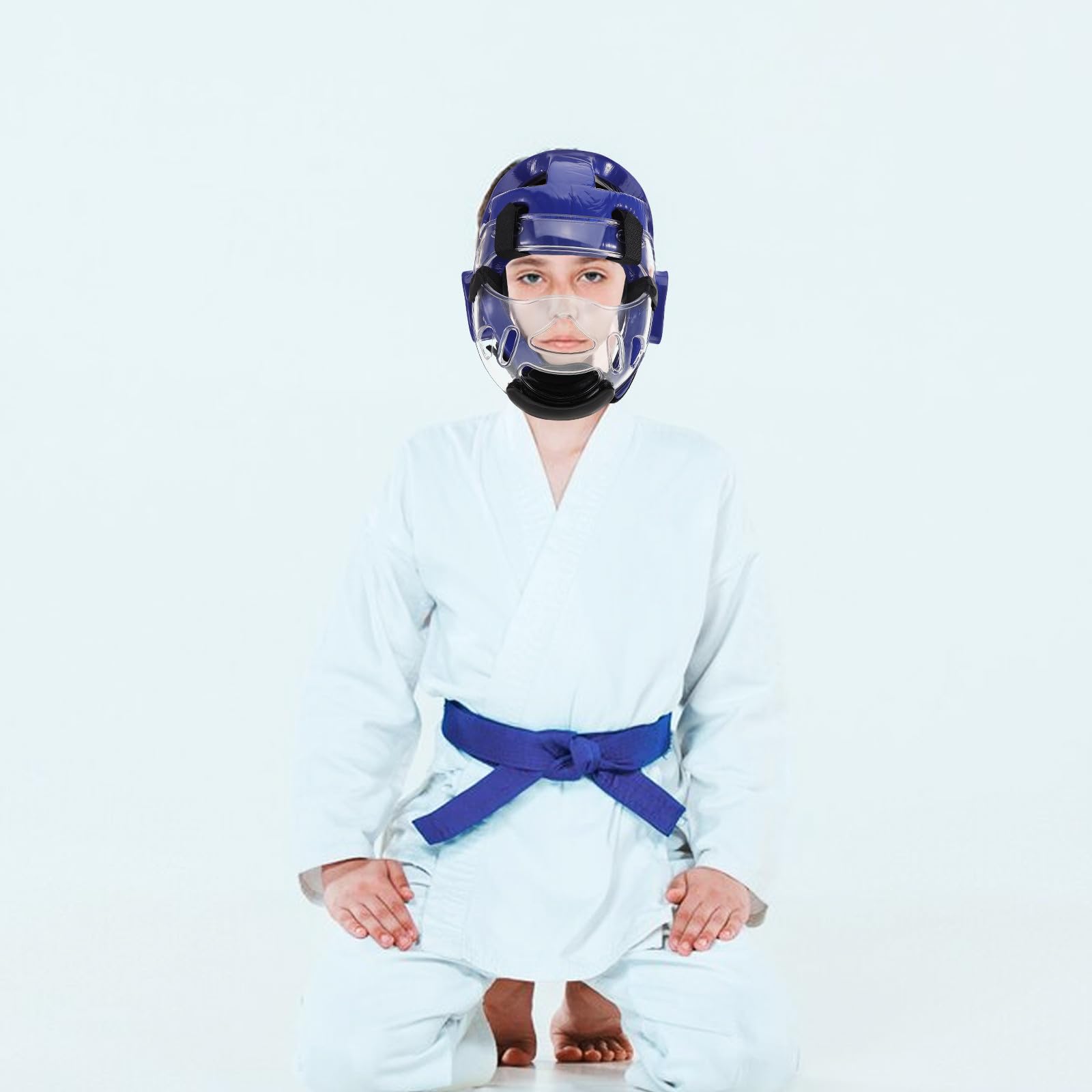 Hohopeti Taekwondo Kopfschutz mit Gesichtsschutz für Verstellbare Schutz-ausrüstung für Karate Sparring Atmungsaktiver Kampfsport Helm mit Vollschutz für Training und Wettkampf