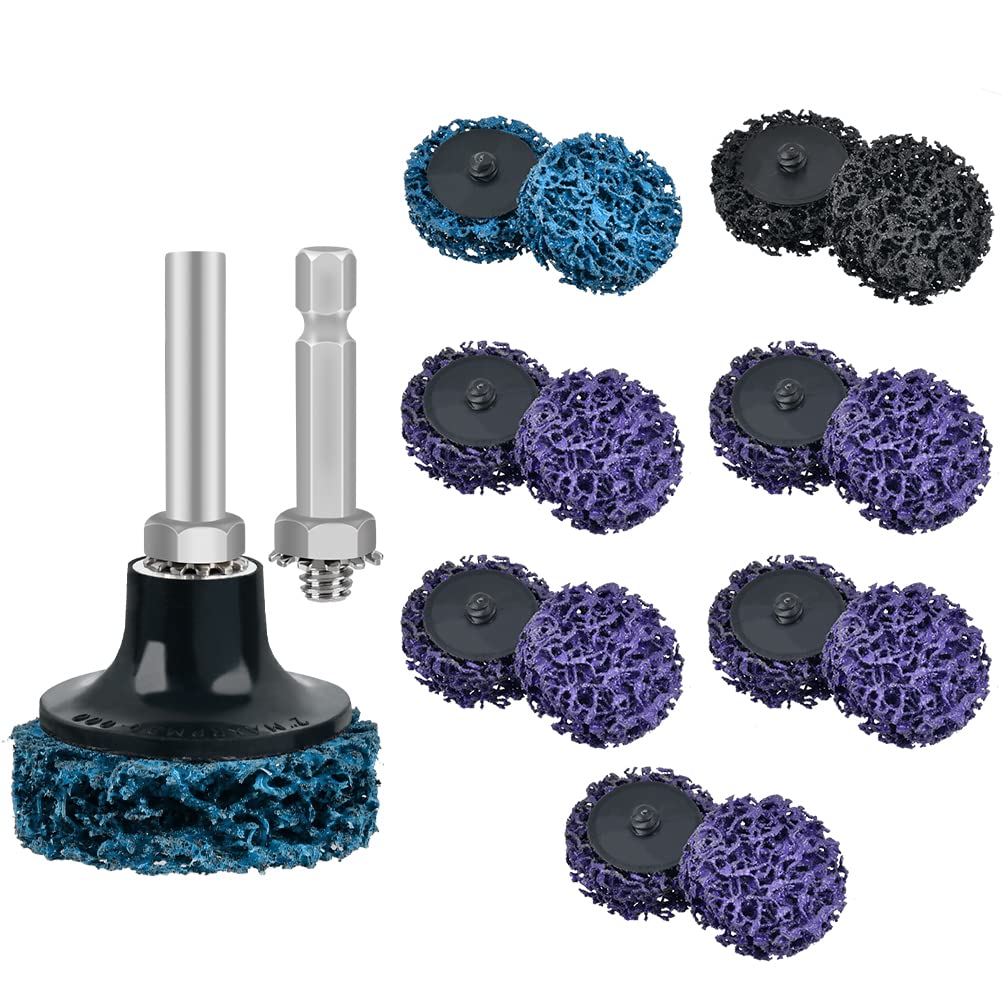 15pcs Grinding Cleaning Disc, 2 inch Poly Strip Wheel Rust Remover Disc, Paint Removal Disc Rough Cleaning Disc for Angle Grinder Clean and Remove Paint Coating Rust Welds Oxidation