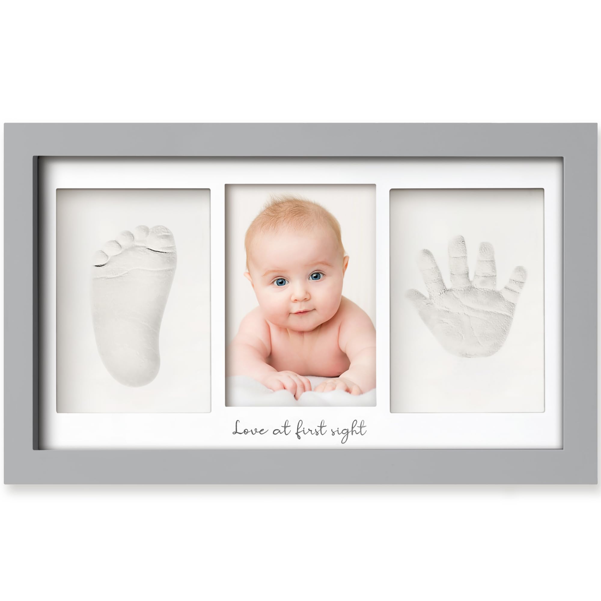 KeaBabies Baby Hand and Footprint Kit - Clay Handprint Keepsake Frame, Newborn Nursery Picture Frame, Personalized New Mom Gifts for Baby First