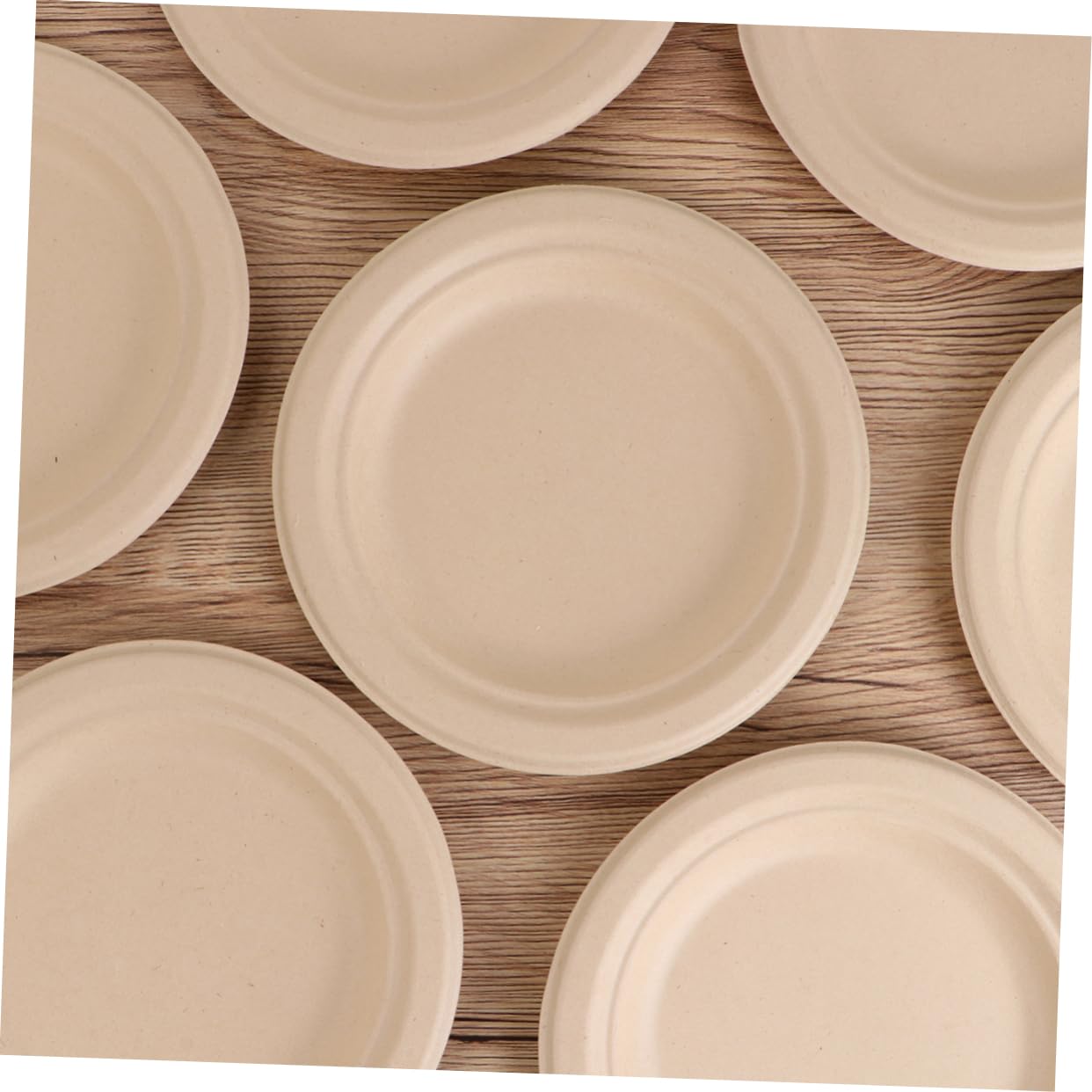 Anneome 100 Piezas Platos Desechables Pulpa de Color Marrón de Bandejas Biodegradables para Servir Fiestas Bodas y Cumpleaños