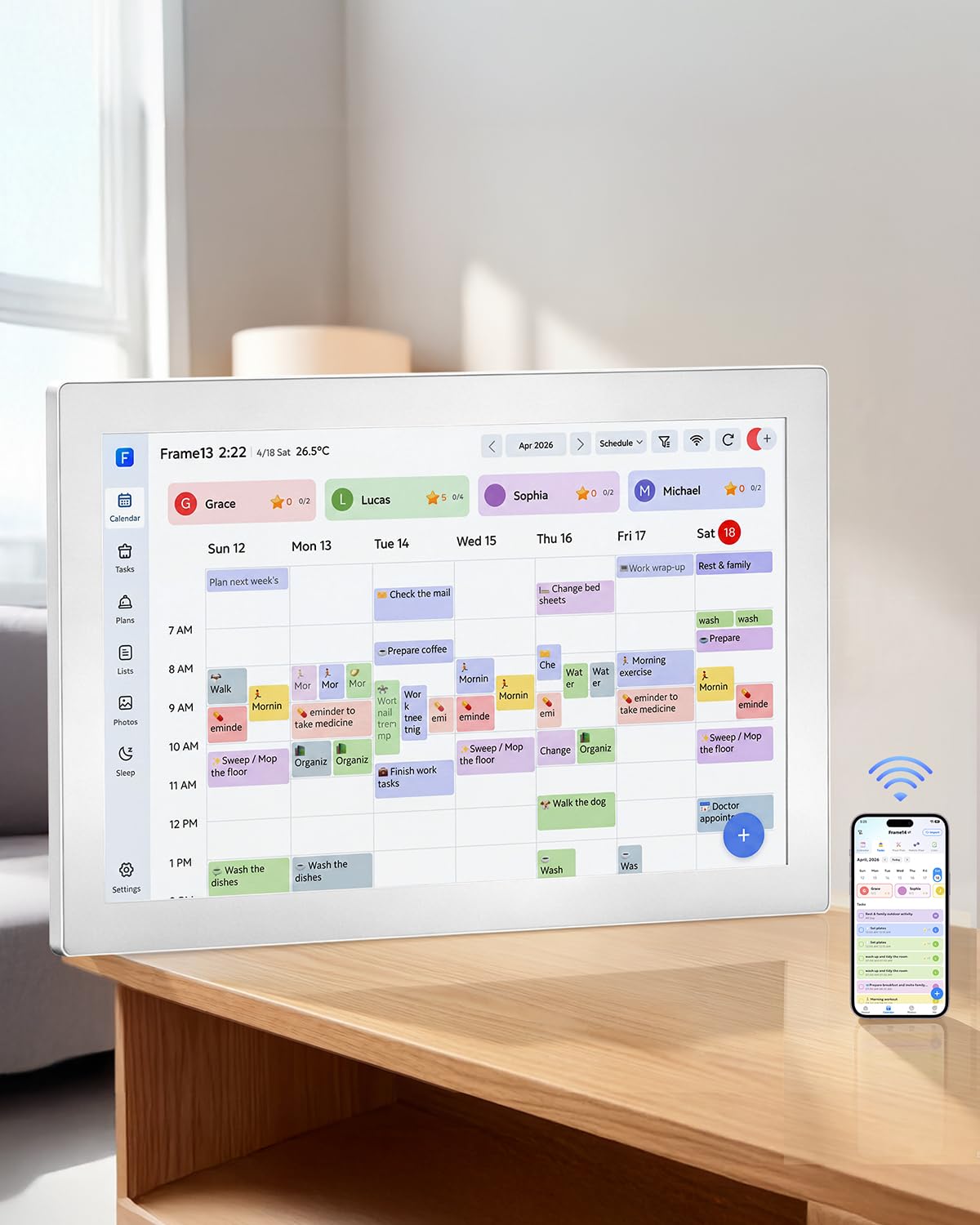 Photo 1 of 21.5in Extra Large Digital Calendar for Family Syncs Google Calendar No fee