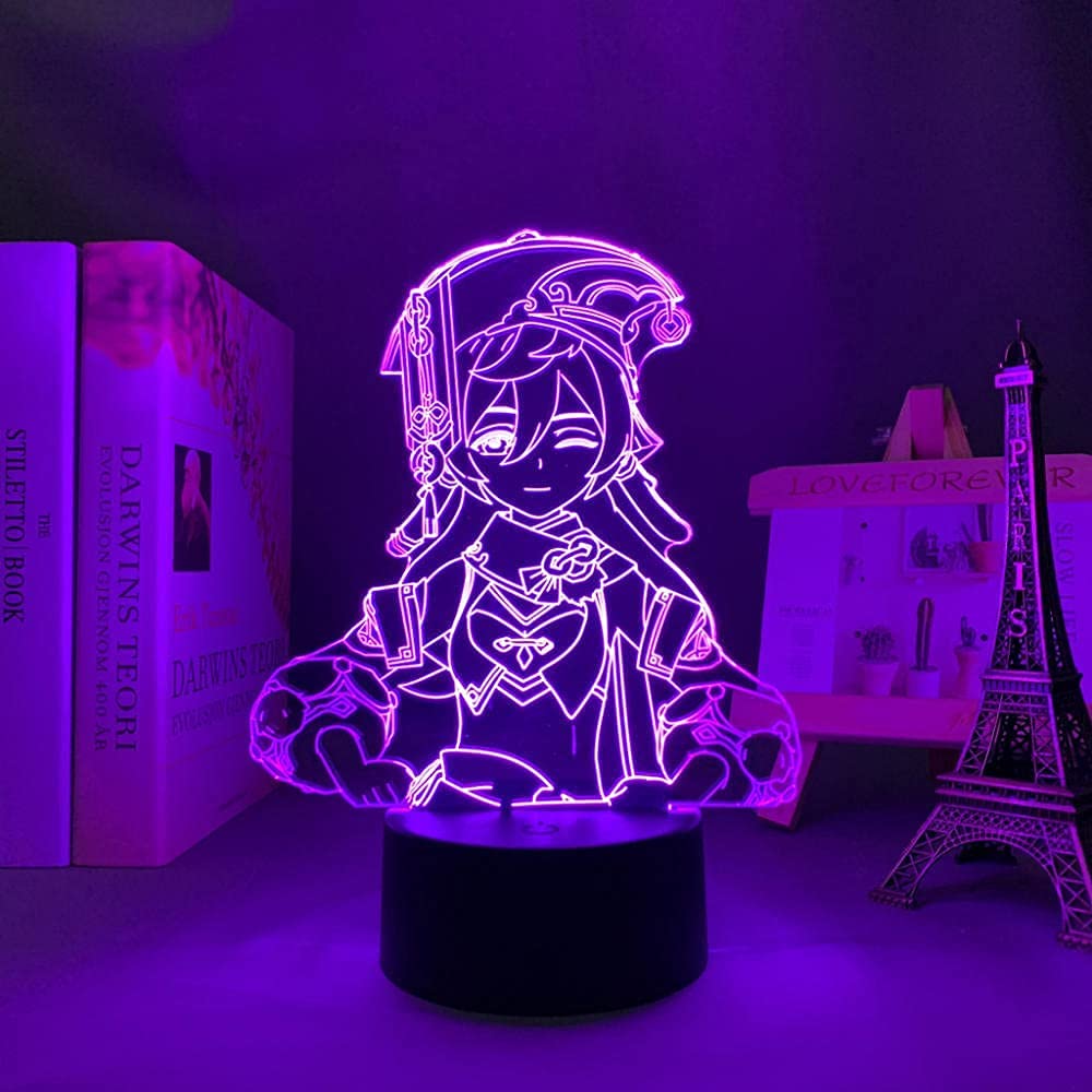 Yanfei Genshin Impact Girls Night Light for Girls Boys Anime Figure Lamp for Kids Bedroom Decor Birthday Lighting