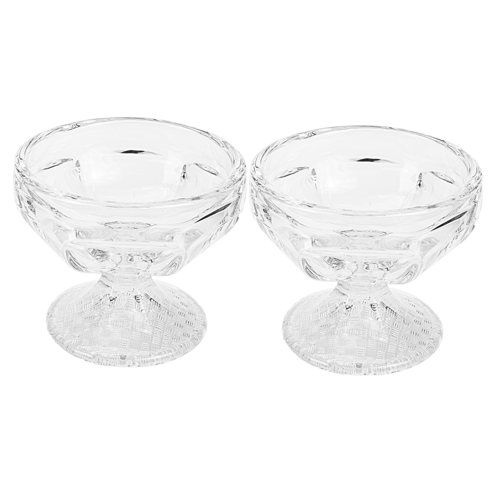 COLLBATH 2pcs Crystal Dessert Bowl Transparent Ice Cream Cups Small Dessert Cups Pudding Cups Footed Dessert Bowls Dessert Cups with Lids Trifle Bowl Sundae Cups Cup Glass